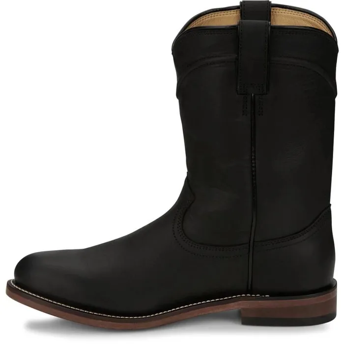 Western Men Justin Boots Braswell 10034 Roper Black