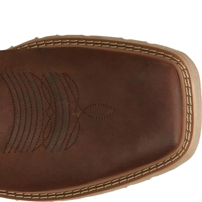 Western Men Justin Boots Buster II 11034 PullOn Work Boot Brown