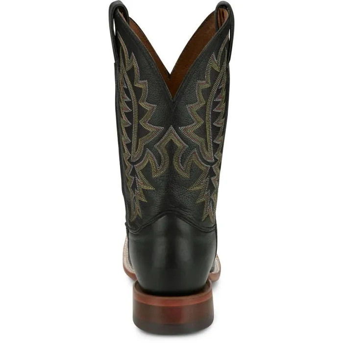 Western Men Justin Boots Poston 11034 Western Boot Jet Black 040black041