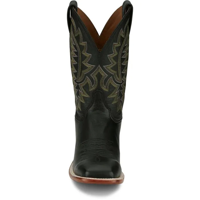 Western Men Justin Boots Poston 11034 Western Boot Jet Black 040black041