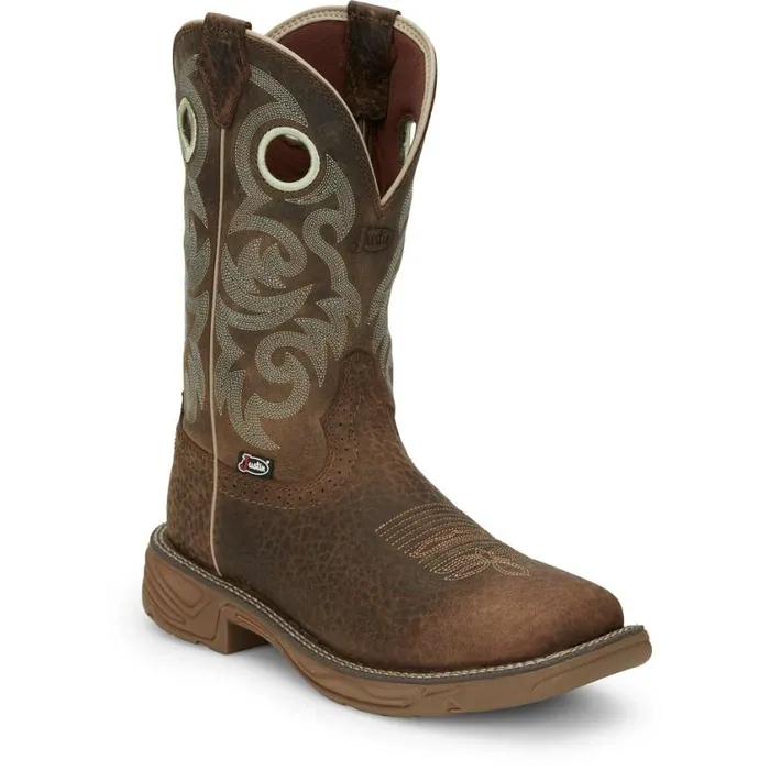 Western Men Justin Boots Rush 11034 Western Work Boot Mocha Brown 040brown041