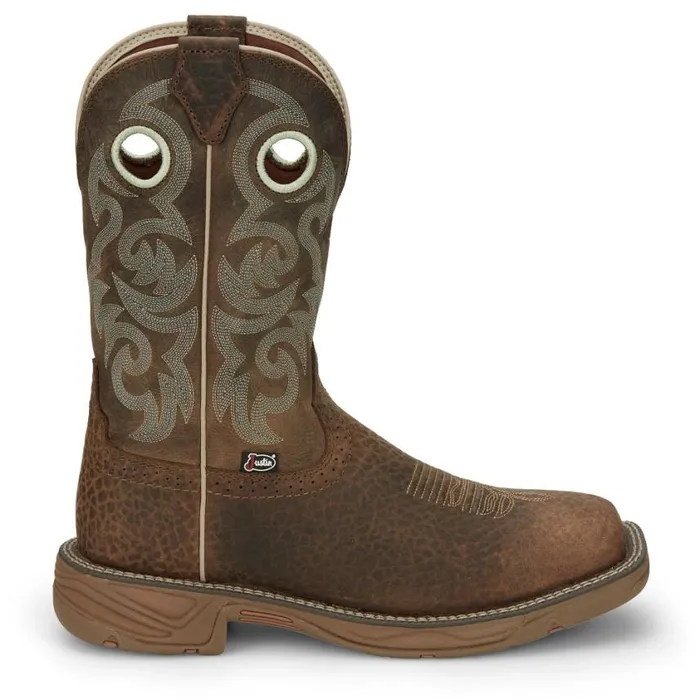 Western Men Justin Boots Rush 11034 Western Work Boot Mocha Brown 040brown041