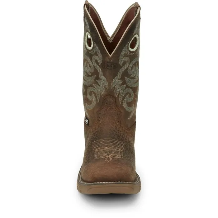 Western Men Justin Boots Rush 11034 Western Work Boot Mocha Brown 040brown041