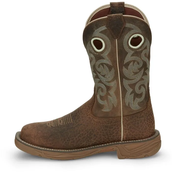 Western Men Justin Boots Rush 11034 Western Work Boot Mocha Brown 040brown041