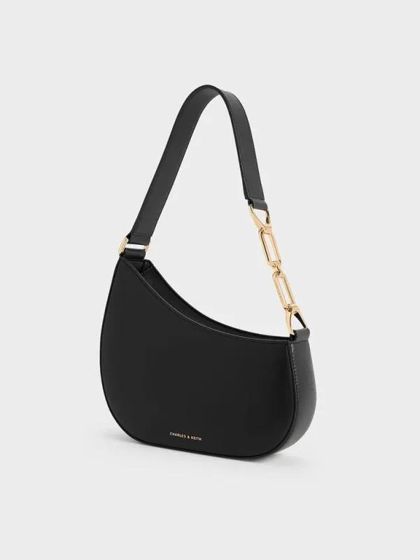 Women Agatha ChainAccent Shoulder Bag 8211 Black CHARLES and KEITH Shoulder Bags