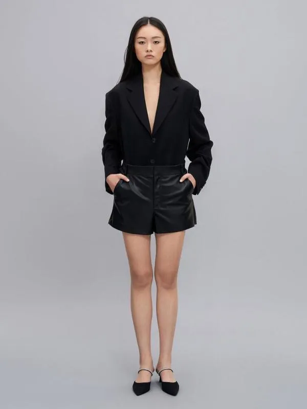 Women Ambrosia Textured GemEmbellished PointedToe Mules 8211 Black Textured CHARLES and KEITH Heels