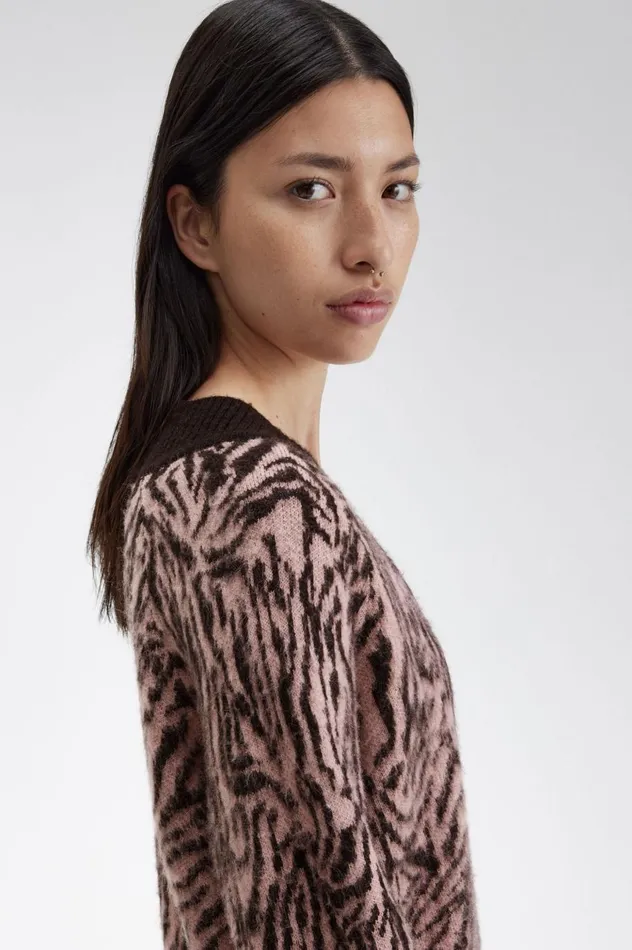 Women Amy Winehouse FoundationZebra Knitted Dress Dusty Rose Pink Fred Perry Dresses Women Amy Winehouse FoundationZebra Knitted Dress Dusty Rose Pink Fred Perry Dresses