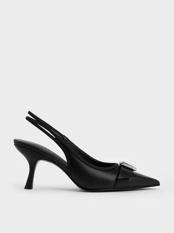 Women Anita Buckled PointedToe Slingback Pumps 8211 Black CHARLES and KEITH Heels Women Anita Buckled PointedToe Slingback Pumps 8211 Black CHARLES and KEITH Heels
