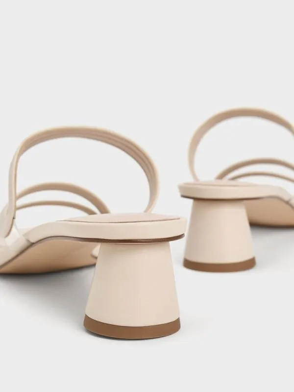 Women Arden Wavy Strap Mules 8211 Chalk CHARLES and KEITH Heels Women Arden Wavy Strap Mules 8211 Chalk CHARLES and KEITH Heels
