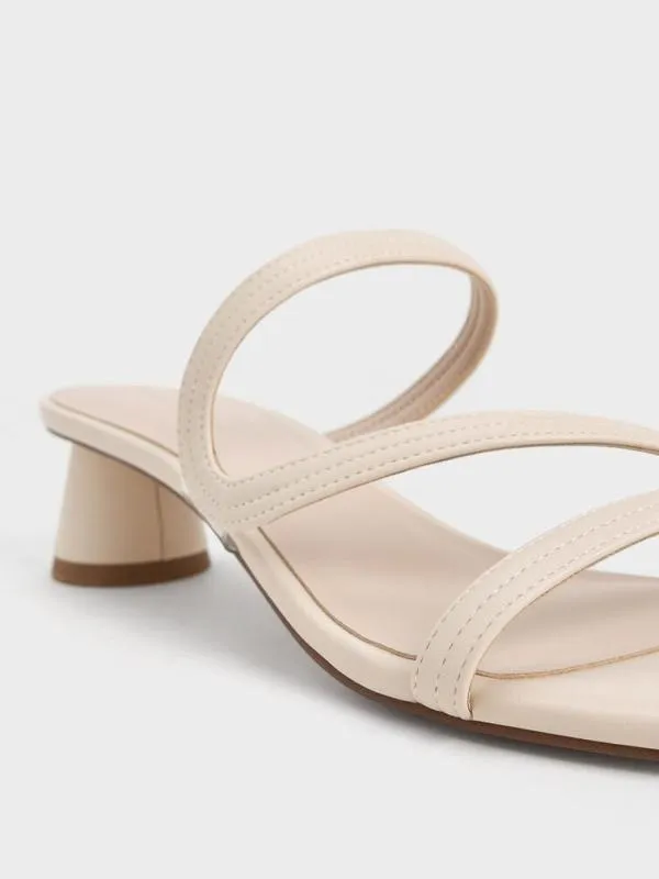 Women Arden Wavy Strap Mules 8211 Chalk CHARLES and KEITH Heels Women Arden Wavy Strap Mules 8211 Chalk CHARLES and KEITH Heels