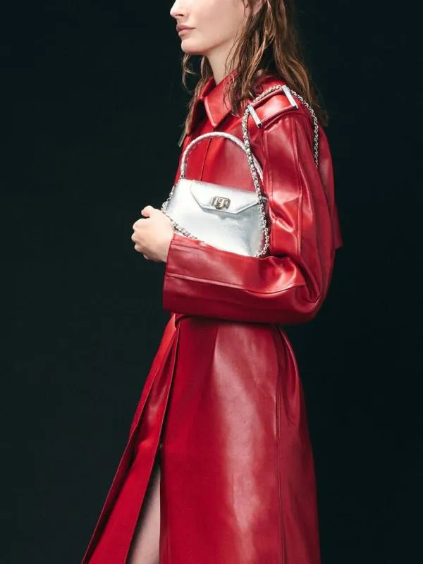 Women Arwen Metallic BraidedStrap Top Handle Bag 8211 Silver CHARLES and KEITH Top Handle Bags
