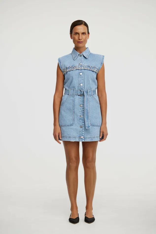 Women ATRINA MINI DRESS Mid Wash Acler Denim Dresses