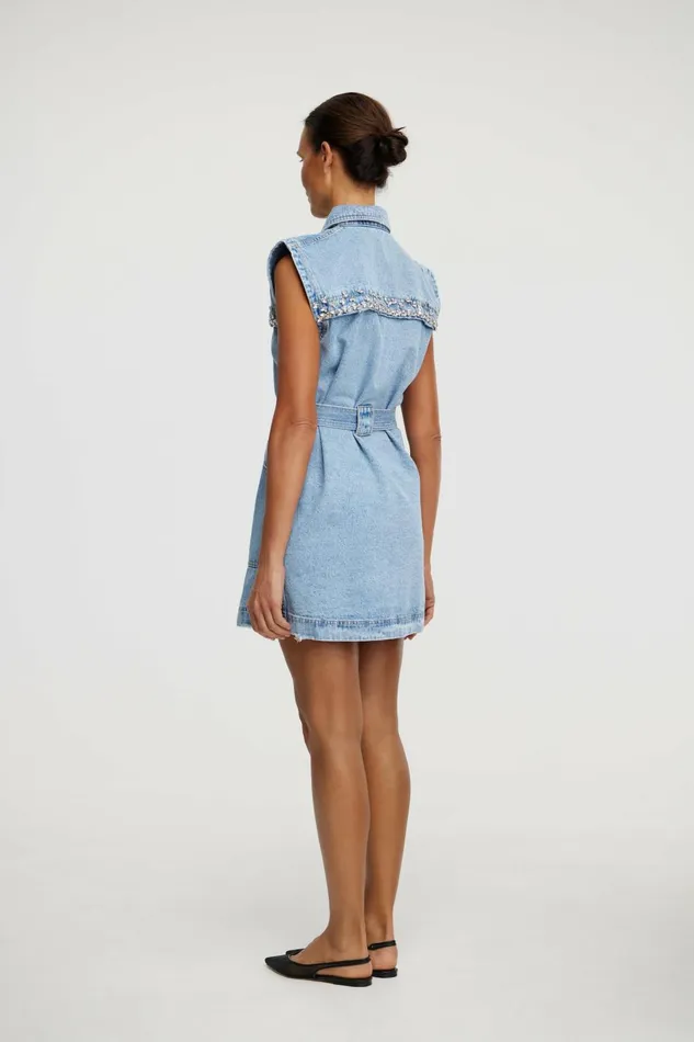 Women ATRINA MINI DRESS Mid Wash Acler Denim Dresses
