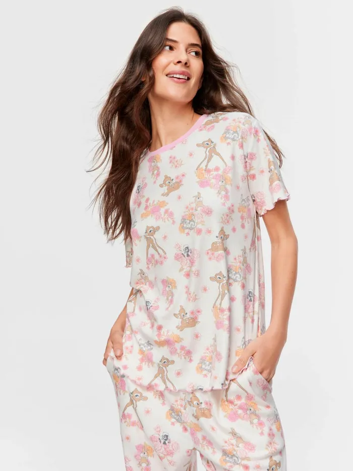 Women Bambi Pointelle Oversized Tee Multi Peter Alexander Tops