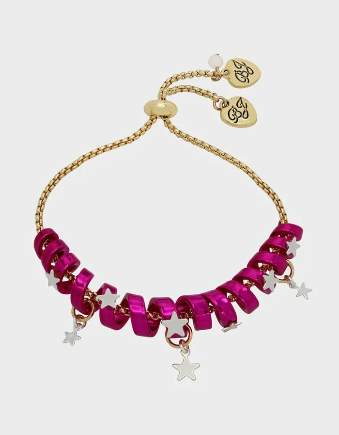 Women BETSEYS HOLIDAY COIL BRACELET PINK Pink Betsey Johnson