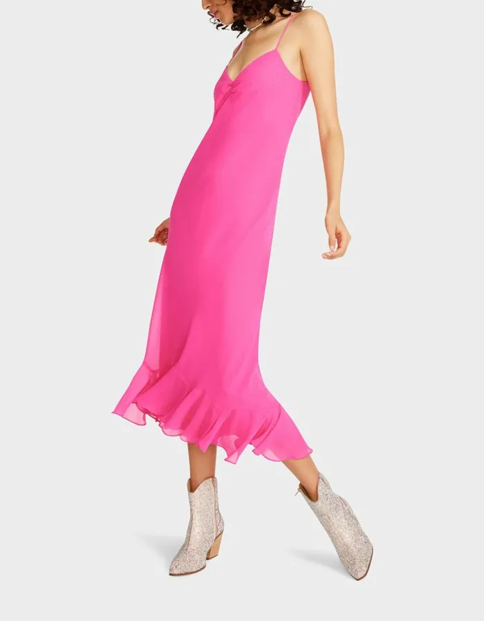 Women BIT OF BLING SLIP DRESS PINK Pink Betsey Johnson