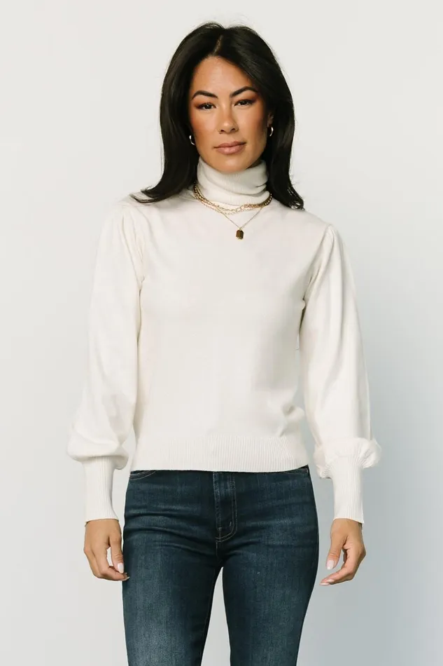 Women Blouses Shirts Baltic Born Danica Turtleneck Knit Top Ivory