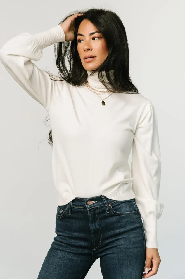 Women Blouses Shirts Baltic Born Danica Turtleneck Knit Top Ivory Women Blouses Shirts Baltic Born Danica Turtleneck Knit Top Ivory