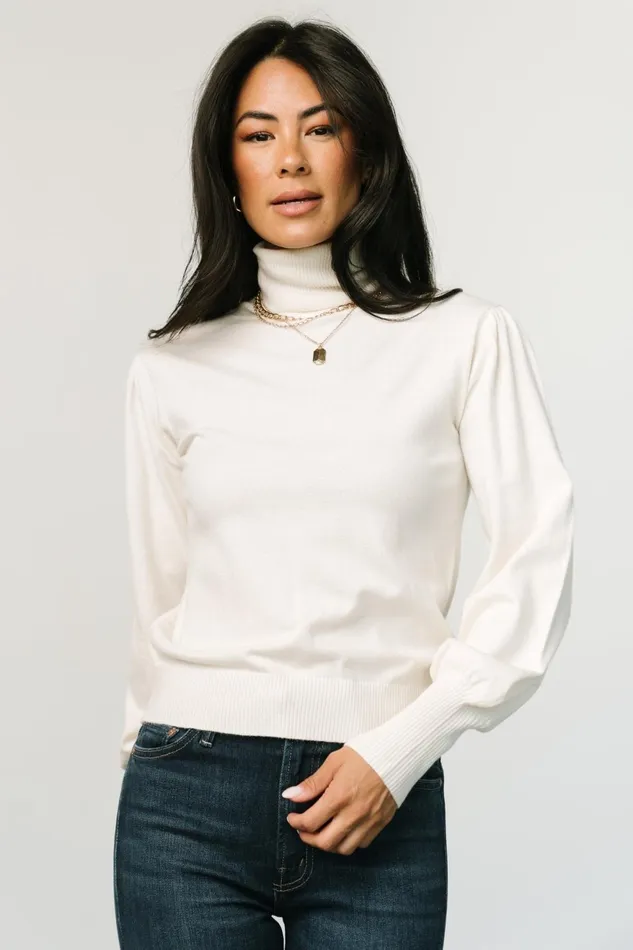 Women Blouses Shirts Baltic Born Danica Turtleneck Knit Top Ivory Women Blouses Shirts Baltic Born Danica Turtleneck Knit Top Ivory