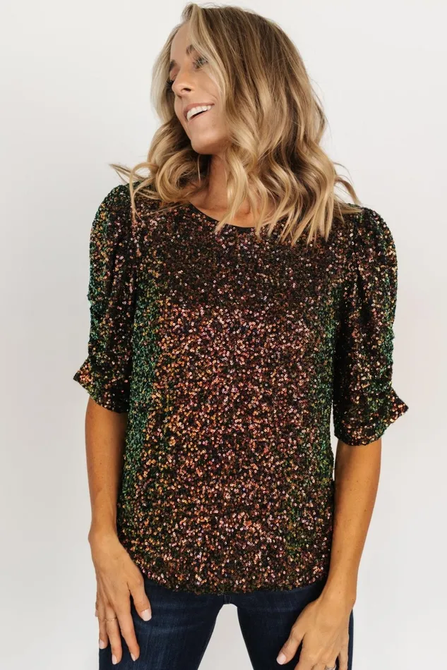 Women Blouses Shirts Baltic Born Joplin Sequin Top Black Multi Women Blouses Shirts Baltic Born Joplin Sequin Top Black Multi