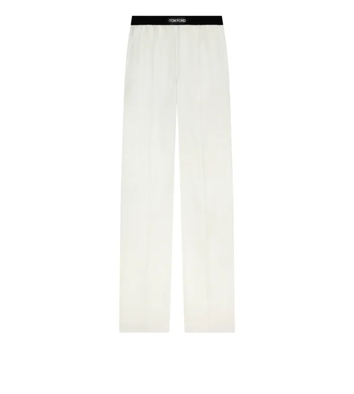 Women Bottoms Tom Ford Stretch Silk Satin Pj Pants Ecru