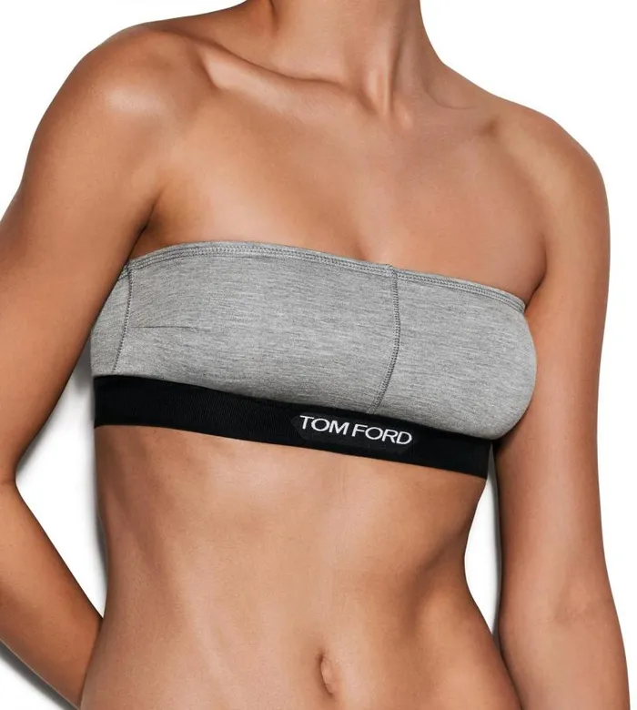 Women Bras Tom Ford Modal Signature Bandeau Grey Melange Women Bras Tom Ford Modal Signature Bandeau Grey Melange