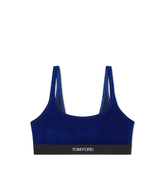 Women Bras Tom Ford Stretch Velvet Bralette Yves Blue