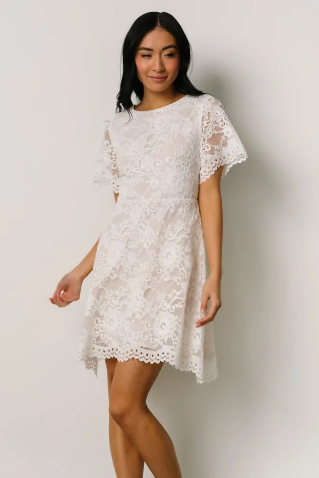 Women Bridal Baltic Born Aasha Lace Short Dress Off White Women Bridal Baltic Born Aasha Lace Short Dress Off White
