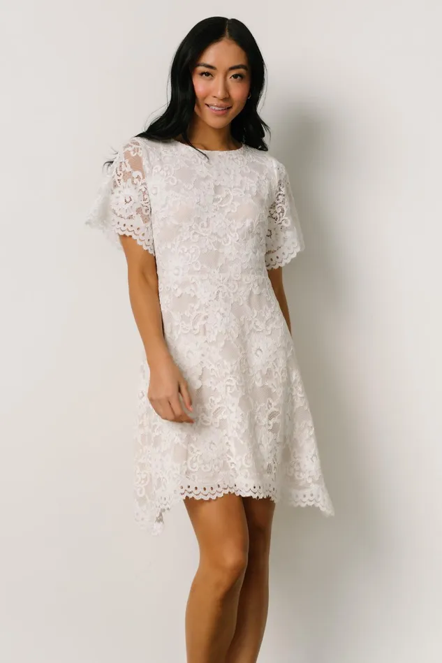 Women Bridal Baltic Born Aasha Lace Short Dress Off White Women Bridal Baltic Born Aasha Lace Short Dress Off White