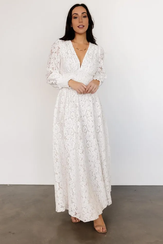 Women Bridal Baltic Born Aphrodite Lace Maxi Dress Off White