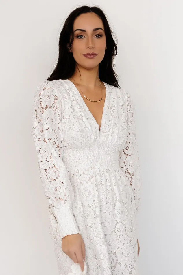 Women Bridal Baltic Born Aphrodite Lace Maxi Dress Off White