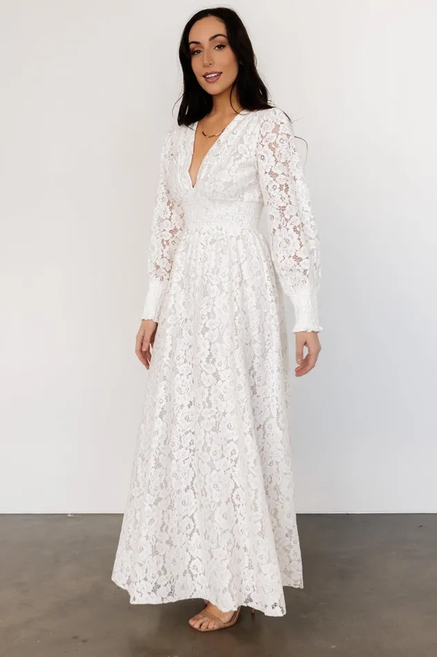 Women Bridal Baltic Born Aphrodite Lace Maxi Dress Off White