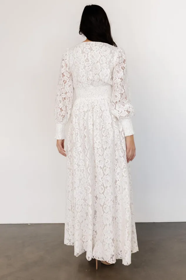 Women Bridal Baltic Born Aphrodite Lace Maxi Dress Off White