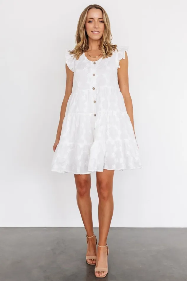 Women Bridal Baltic Born Kayla Button Up Short Dress Off White Women Bridal Baltic Born Kayla Button Up Short Dress Off White