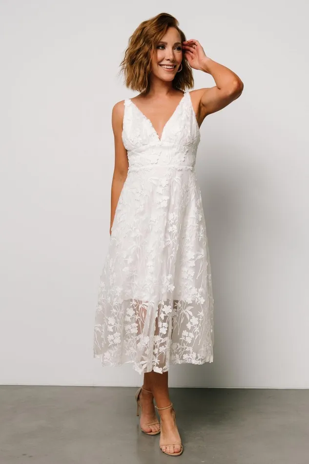 Women Bridal Baltic Born Larissa Midi Dress Off White