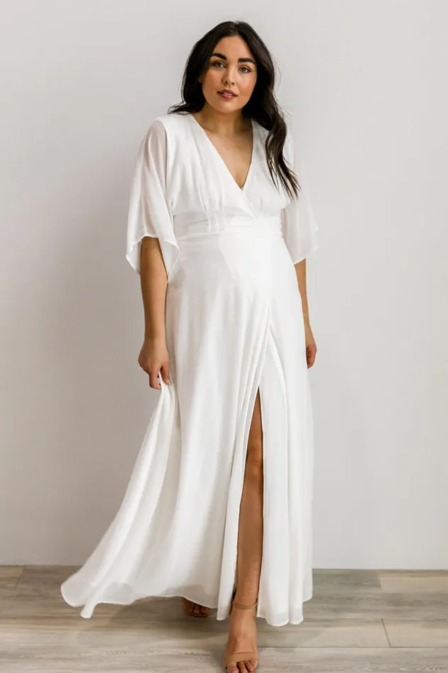 Women Bridal Baltic Born Lilly Wrap Maxi Dress Off White