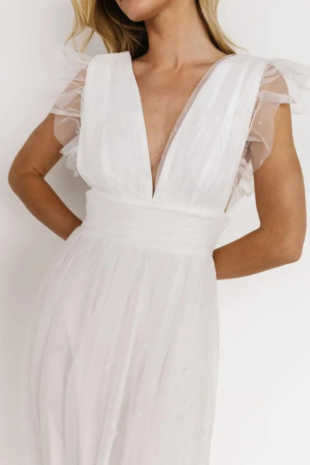 Women Bridal Baltic Born Nova Shimmer Maxi Dress White Women Bridal Baltic Born Nova Shimmer Maxi Dress White