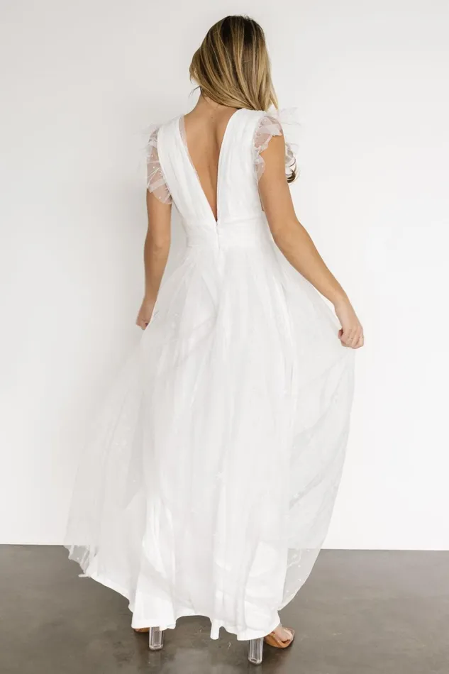Women Bridal Baltic Born Nova Shimmer Maxi Dress White Women Bridal Baltic Born Nova Shimmer Maxi Dress White
