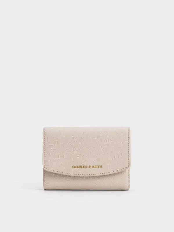 Women Briony Curved Flap Wallet 8211 Oat CHARLES and KEITH Small Wallets