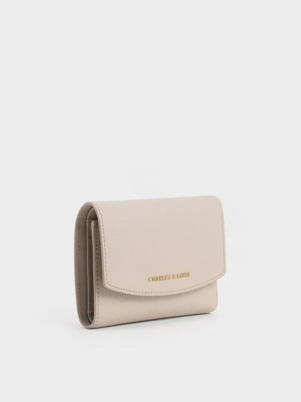 Women Briony Curved Flap Wallet 8211 Oat CHARLES and KEITH Small Wallets