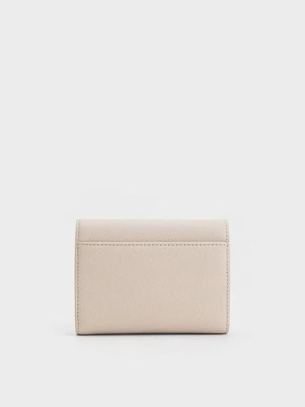 Women Briony Curved Flap Wallet 8211 Oat CHARLES and KEITH Small Wallets
