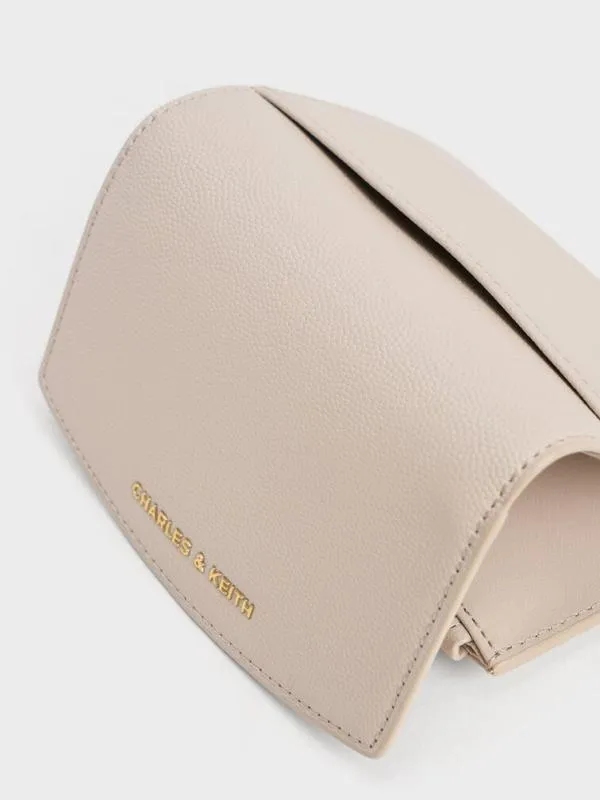 Women Briony Curved Flap Wallet 8211 Oat CHARLES and KEITH Small Wallets