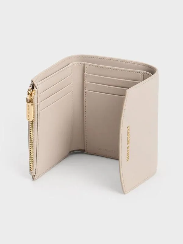 Women Briony Curved Flap Wallet 8211 Oat CHARLES and KEITH Small Wallets