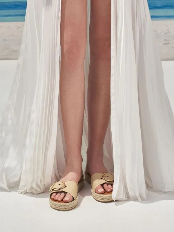 Women Buckled Woven Espadrille Sandals 8211 Sand CHARLES and KEITH Flats