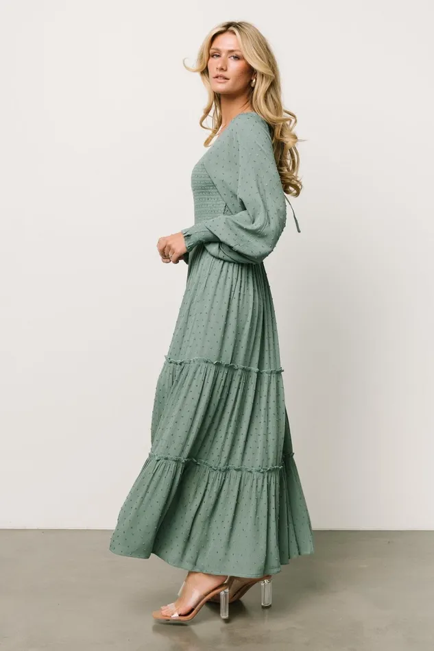 Women Bump Friendly Baltic Born Bayley Smocked Dotted Maxi Dress Dark Eucalyptus Women Bump Friendly Baltic Born Bayley Smocked Dotted Maxi Dress Dark Eucalyptus