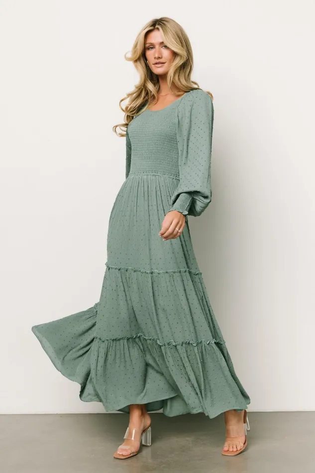 Women Bump Friendly Baltic Born Bayley Smocked Dotted Maxi Dress Dark Eucalyptus Women Bump Friendly Baltic Born Bayley Smocked Dotted Maxi Dress Dark Eucalyptus
