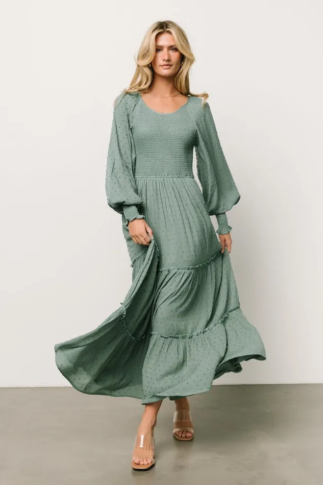 Women Bump Friendly Baltic Born Bayley Smocked Dotted Maxi Dress Dark Eucalyptus Women Bump Friendly Baltic Born Bayley Smocked Dotted Maxi Dress Dark Eucalyptus