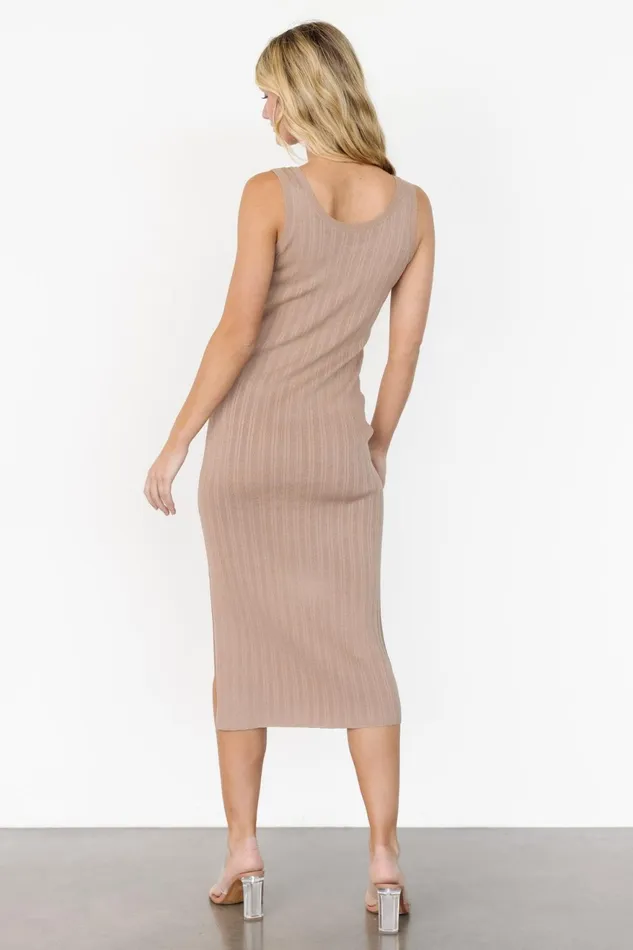 Women Bump Friendly Baltic Born Rue Ribbed Midi Dress Natural