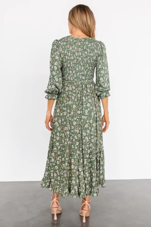 Women Bump Friendly Baltic Born Tarryn Smocked Midi Dress Olive Floral Women Bump Friendly Baltic Born Tarryn Smocked Midi Dress Olive Floral