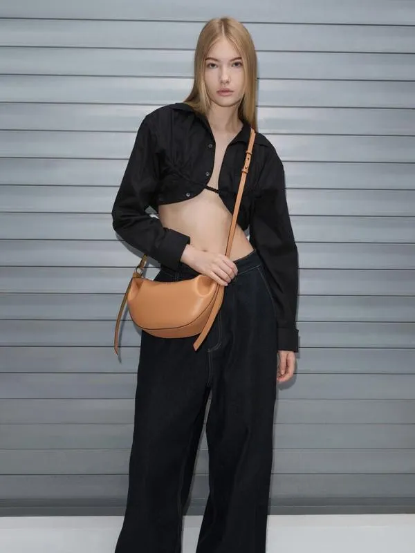 Women Calla HalfMoon Bag 8211 Toffee CHARLES and KEITH Shoulder Bags